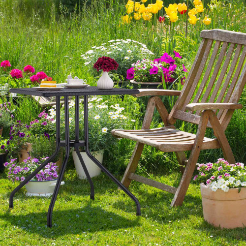 Gartentisch in schwarzer Rattanoptik 1