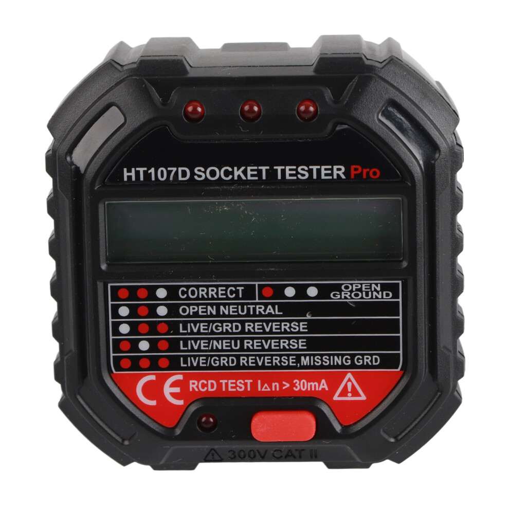 Ht107d Lcd Digital Outlet Tester Mains Fault Detector 90- 610830910105