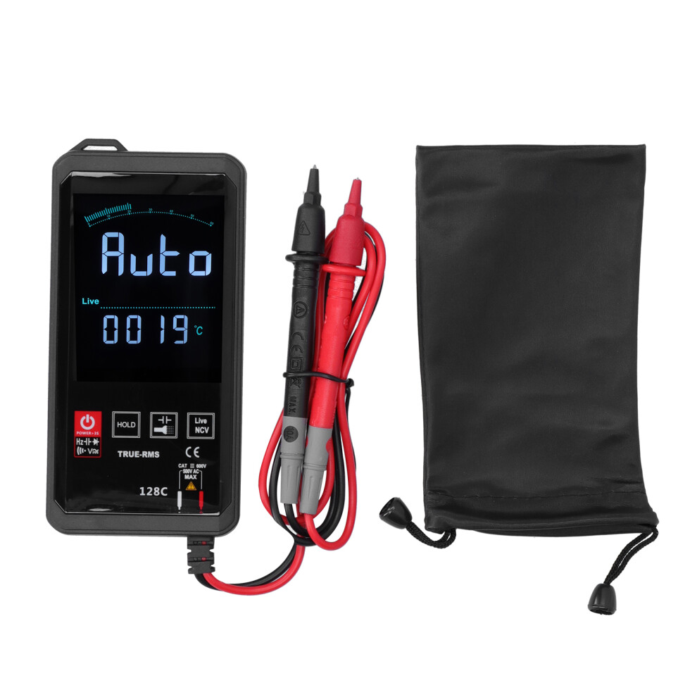 (Black) HY128C Intelligent Multimeter Touch Screen Digital Multimeter (Black)