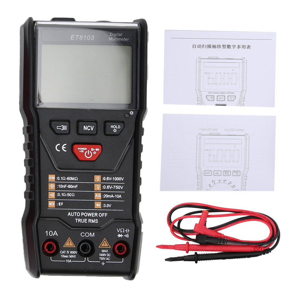 Et8103 Intelligent Multimeter Lcd Backlit Portable Voltage Tester 610830882150