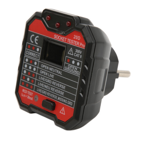 (EU Plug) 20D FI-Prüfer Live/Neutral-Wire-Checker 48V 1