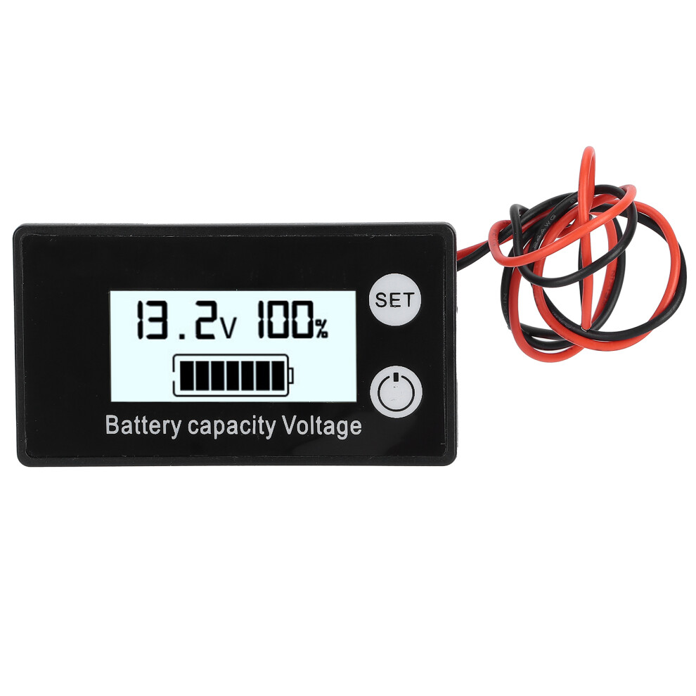 (White) Jx-6133 Lcd Dc Voltage Meter Waterproof Battery Tester 8-100V White 610830887483