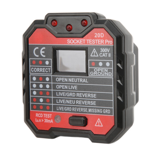 (UK Plug) 20D FI-Prüfer Live/Neutral-Wire-Checker 48V 1