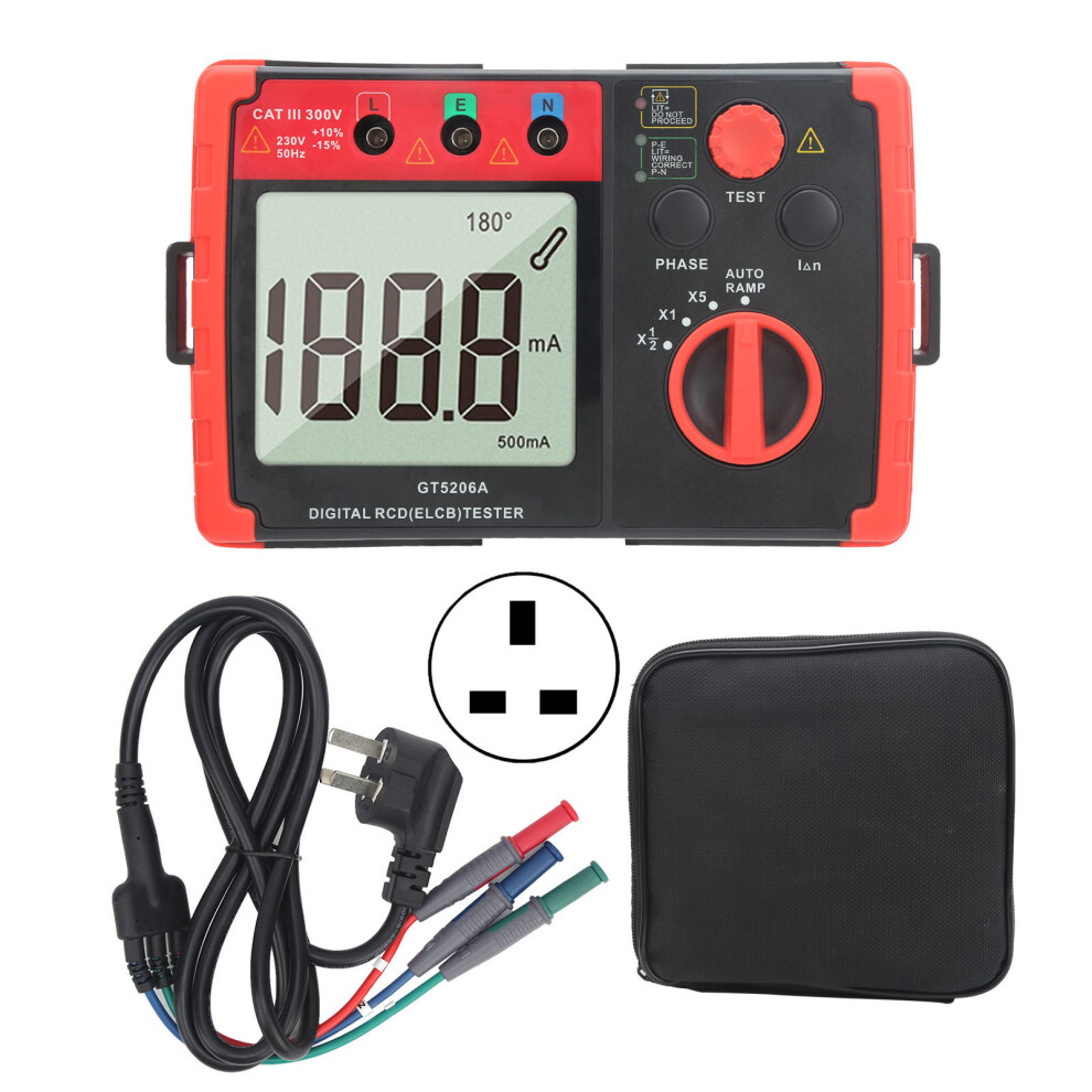 (Au Plug 220V) Gt5206a Digital Rcd Tester 220V Au Plug Leakage Protection Detector 610830895433