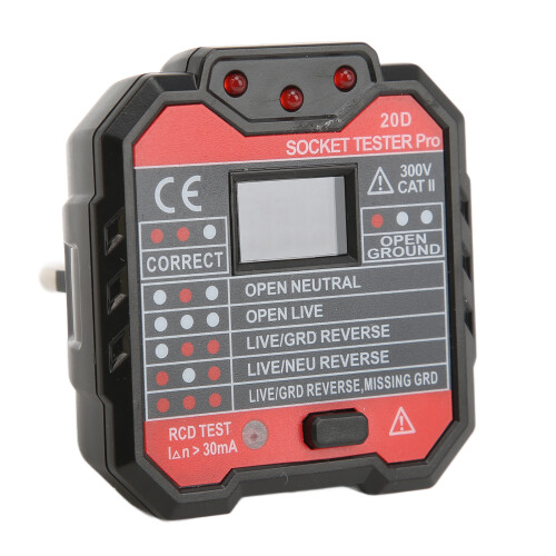 (EU Plug) 20D FI-Prüfer Live/Neutral-Wire-Checker 48V 2