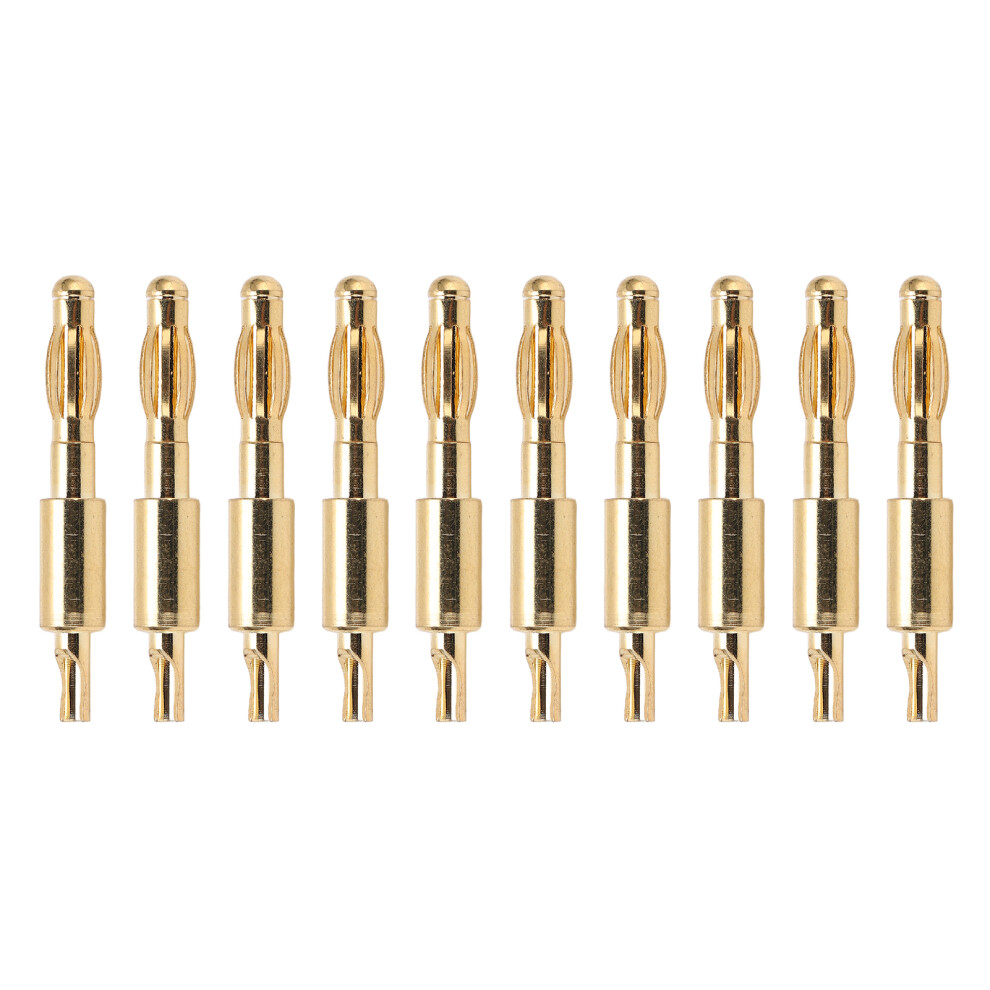 10Pcs 4Mm Banana Plug Male Gold Plated Solder Adapter For Diy 610830861568