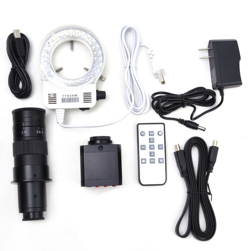(US Plug) 37MP Industriekamera 120X Objektiv 56LED Ringlicht