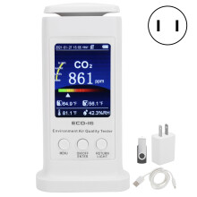 (US Plug) ECO-16 Color Screen CO2 Air Quality Monitor Temperature Humidity