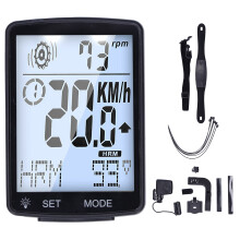 (White) Fahrradcomputer 2,8 Zoll LED-Tacho multifunktional grün