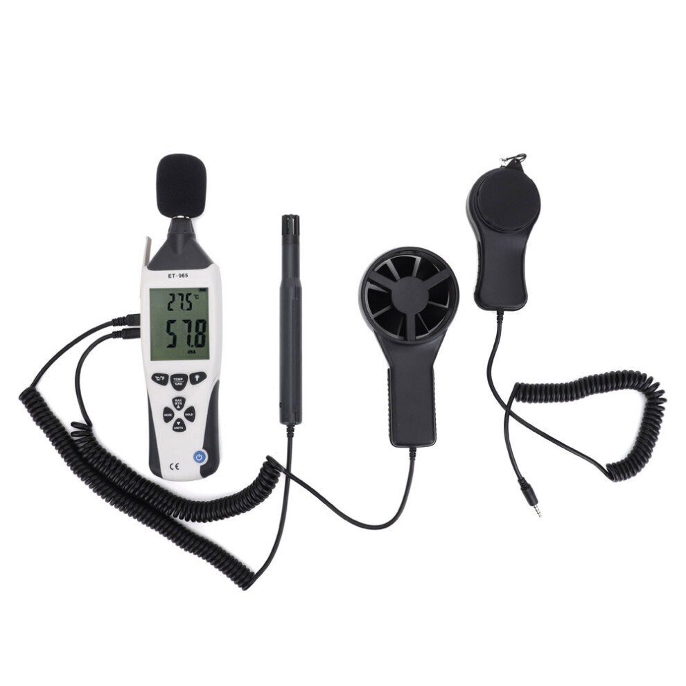 Et-965 5-In-1 Environmental Meter Temp Humidity Wind Sound Light 610830926946