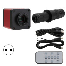 (EU Plug 100-240V) 48MP USB Dual Output Industrial Microscope Camera 180X Lens US Plug