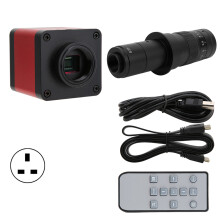(UK Plug 100-240V) 48MP USB Dual Output Industrial Microscope Camera 180X Lens US Plug