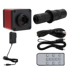 (US Plug 100-240V) 48MP USB Dual Output Industrial Microscope Camera 180X Lens US Plug