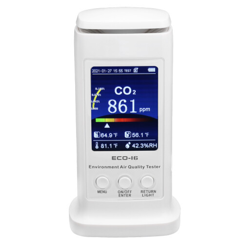 (US Plug) ECO-16 CO2-Luftqualitätsmesser mit Farbdisplay Temp & Feuchte 2