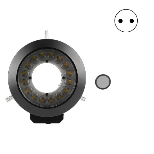 (EU 100‑240V) KP-P100A Microscope 16LED Ring Light 62mm Brightness Adjustment
