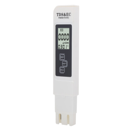 (White) Wasserqualitätstester 3-in-1 TDS EC Temp HD LED Blau 2