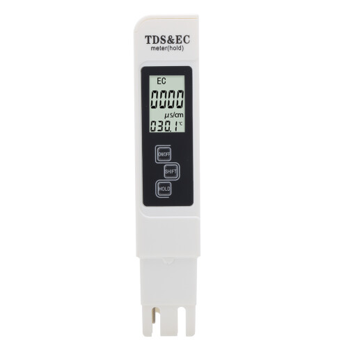 (White) Wasserqualitätstester 3-in-1 TDS EC Temp HD LED Blau 1