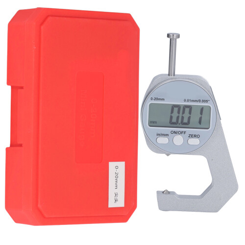 Mini-Dickenmessgerät 0-20mm LED für Leder Papier Metall