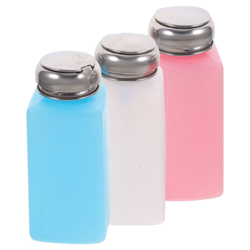 3St Push Down Alkoholflasche Leerer Spender Nagellackentferner 250Ml 2
