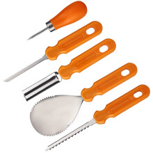 5x Halloween-Kürbis-Schnitzset Edelstahl Kinder