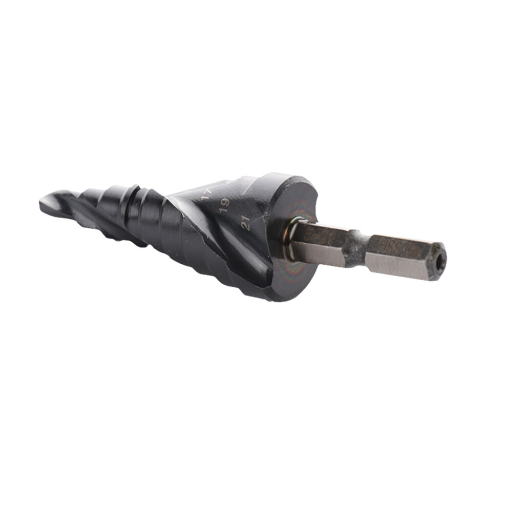Step Drill Bit 1/4In Hex Shank Spiral Flute For Sheet Metal Aluminum 610830943530