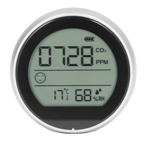 (Silver) CO2-Monitor P8 Infrarot Luftqualität Temp. Feuchte 1