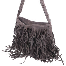 1St Schultertasche Mit Quaste Für Frauen (Grau)