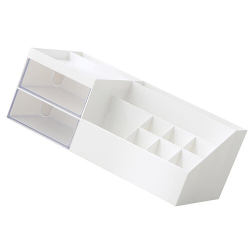 Desktop Box Mit Fächern Platzsparend Organizer Weiß 2