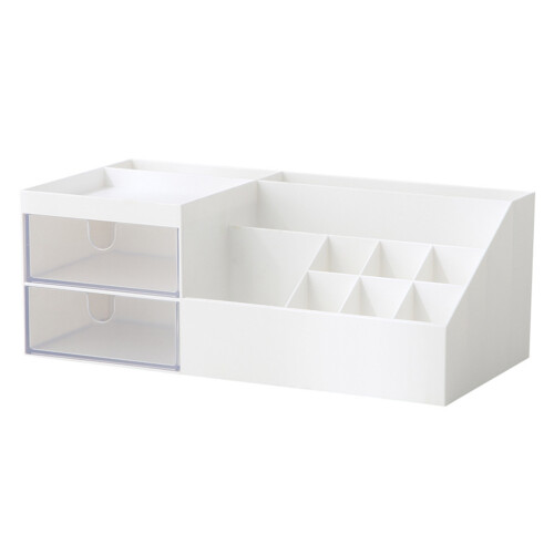 Desktop Box Mit Fächern Platzsparend Organizer Weiß 1