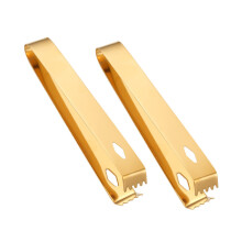2Stk Eiswürfelzange Bar Rutschfeste Eisklammern Gold