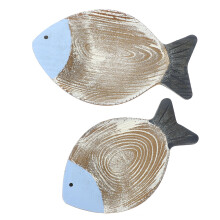 2Stk. Fischförmige Holzanhänger Wohnaccessoires