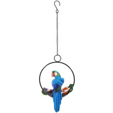 Adorno Colgante Falso Loro Para Parque Árbol Decoración (Azul)