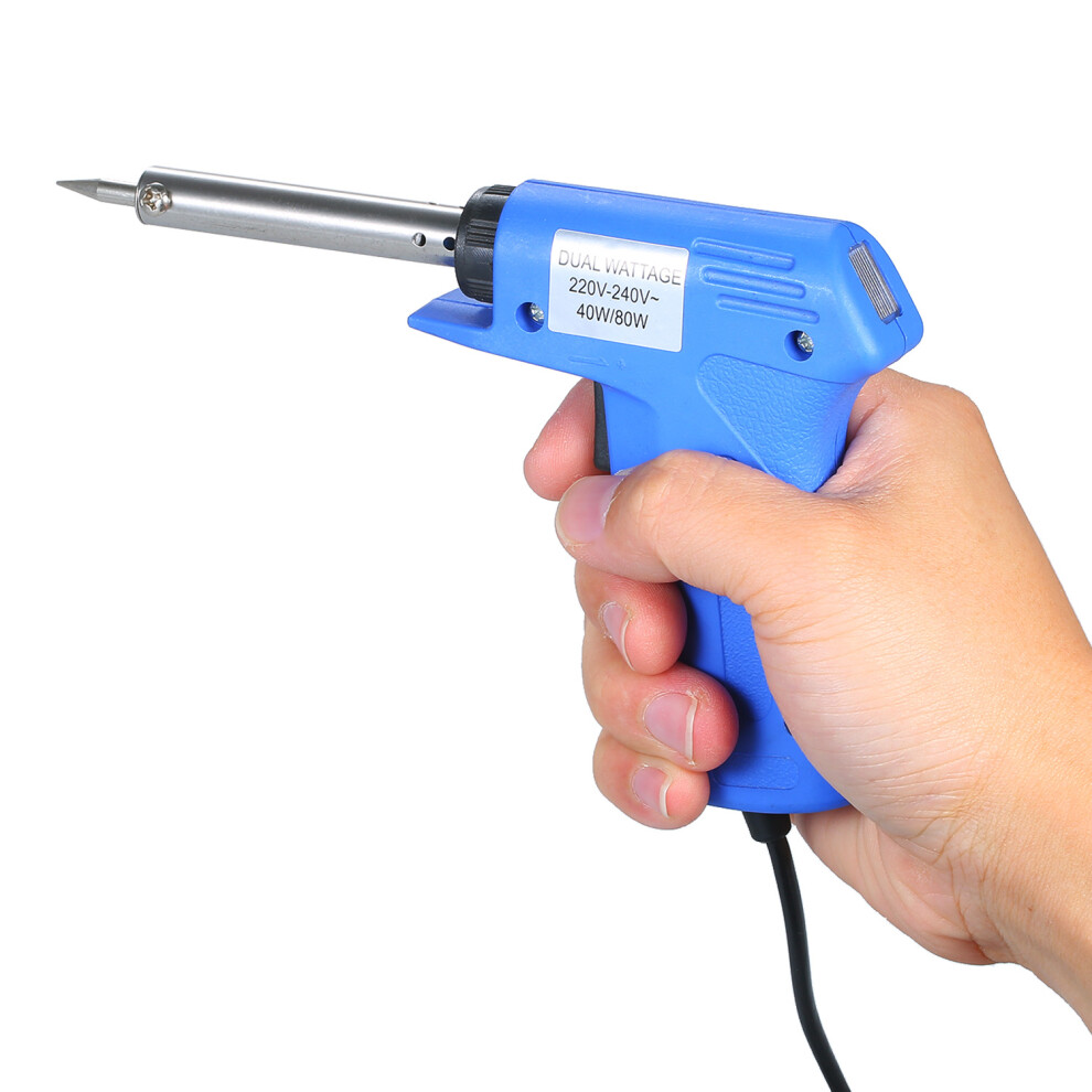 Double Power Electric Soldering Iron Gun 40W/80W Adjustable Blue 610830924492