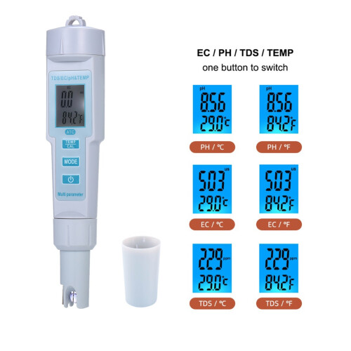 4 in 1 Water Quality Tester pH/EC/TDS/Temperature IP55 Waterproof 2