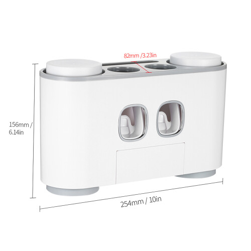 Automatisches Zahnpastaspender-Set mit 4 Tassenhalter Grau 2