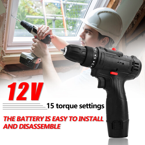 12V Cordless Electric Impact Drill High-power Lithium Battery 2
