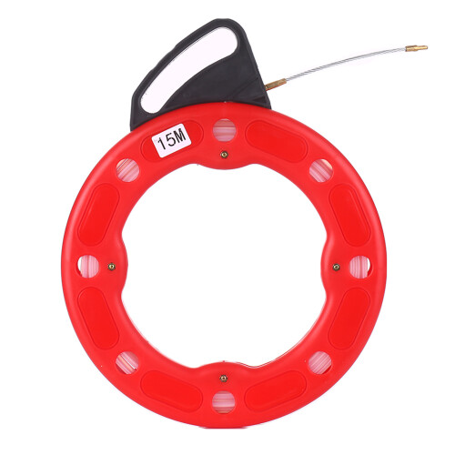 15M Fiberglass Fish Tape Reel Puller Electrical Wire Tool