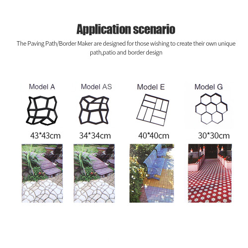 Paving Path Border Maker Reusable Concrete Cement Stone Paver Mold DIY