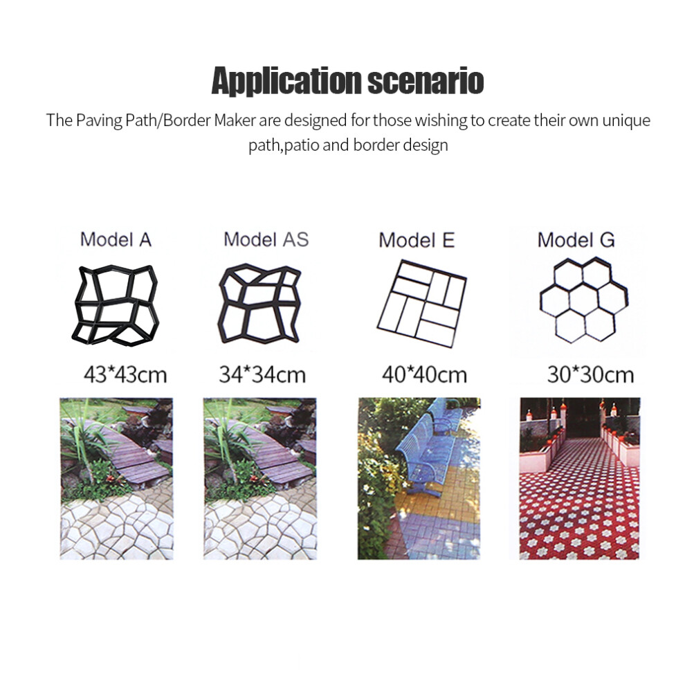 Paving Path Border Maker Reusable Concrete Cement Stone Paver Mold Diy 610830918149