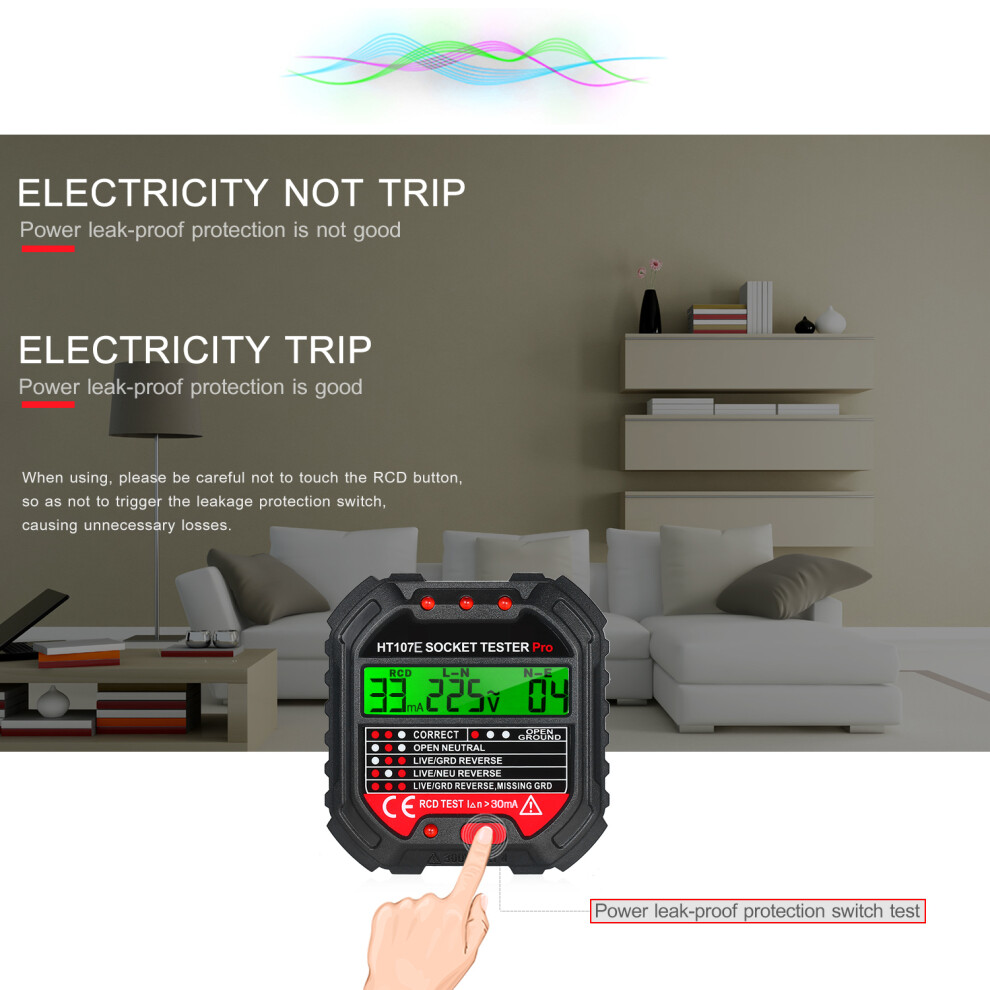 Kkmoon Gfci Outlet Tester 90-250V Voltage Display 610830911270