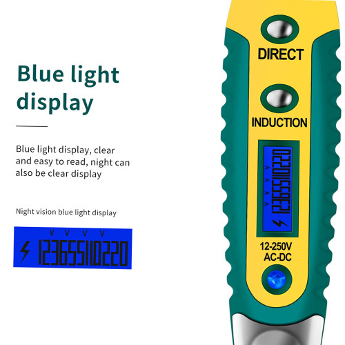 ANENG AC/DC 12-250V Digitaler Spannungstest-Stift LED