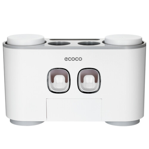 ecoco Automatische Zahnpastaspender 2 Stk. 4 Becher 5 Fächer