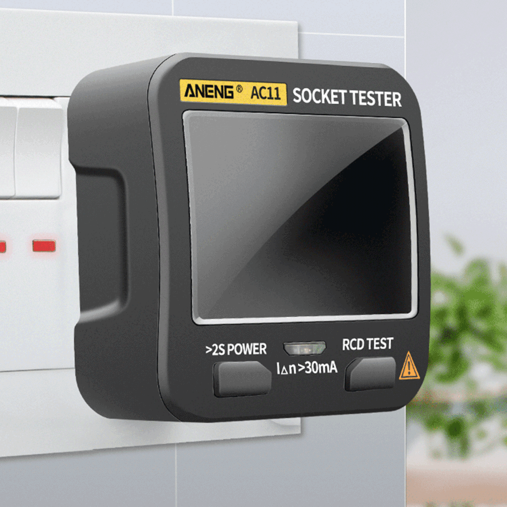 Aneng Ac11 Socket Tester Lcd Ground Wire Zero Live Phase Rcd Ncv Eu 610830912468