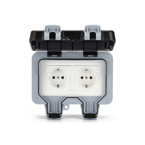 IP66 Weatherproof Outdoor Wall Socket 16A Double Grounded 110-220V 2