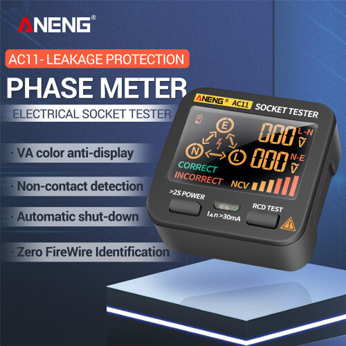 ANENG AC11 Steckdosenprüfer LCD Leckstrom UK 1