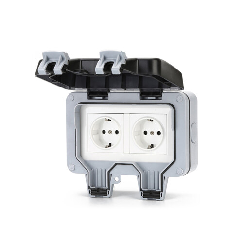 IP66 Weatherproof Outdoor Wall Socket 16A Double Grounded 110-220V 1