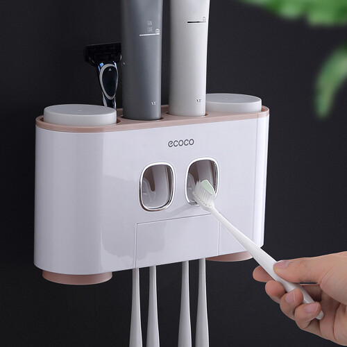 ecoco Automatische Zahnpastasets 2 Spender 4 Becher 5 Fächer 1