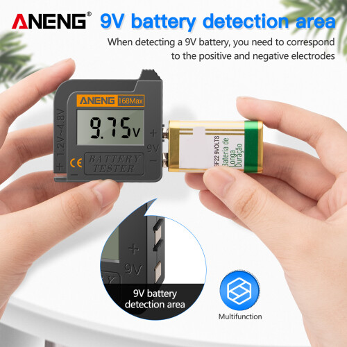 ANENG 168MAX Digitaler Batterietester für AAA AA Knopfzellen 1