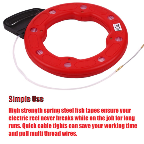 20M Fiberglass Fish Tape Reel Puller with Case 2