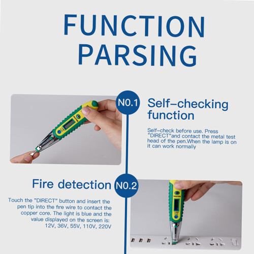 ANENG AC/DC 12-250V Digitaler Spannungstest-Stift LED 2